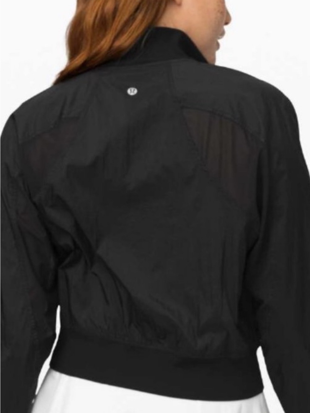NWOT Lululemon Serve It Jacket Bomer Style Mesh Detail Panels Pockets Sz 4 black